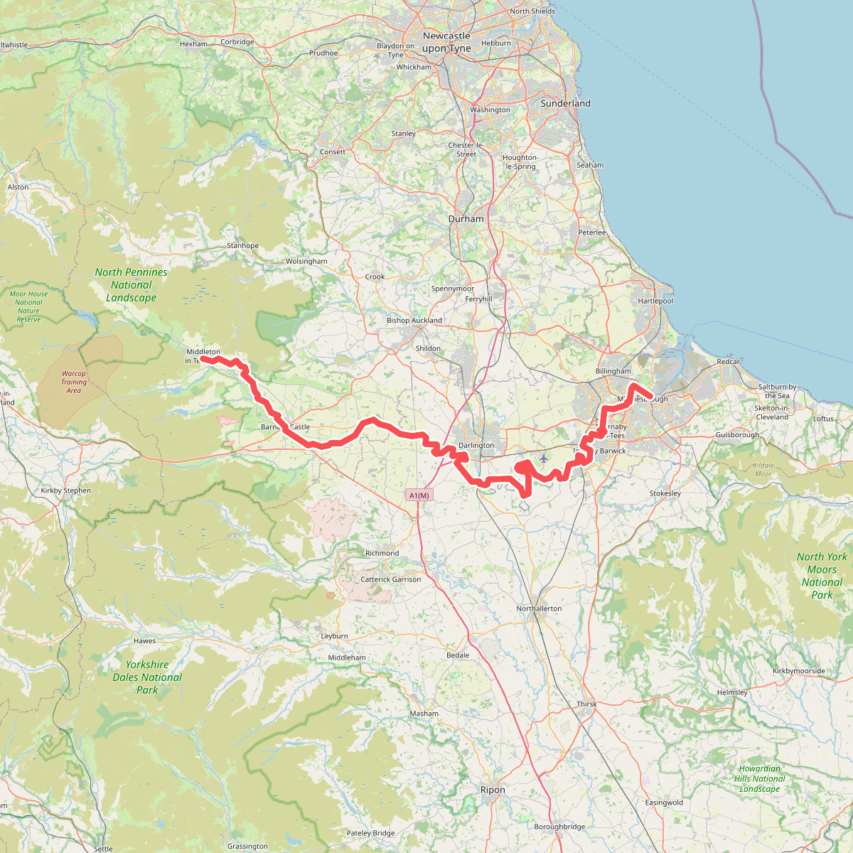 Teesdale Way (Middleton in Teesdale to Middlesbrough)