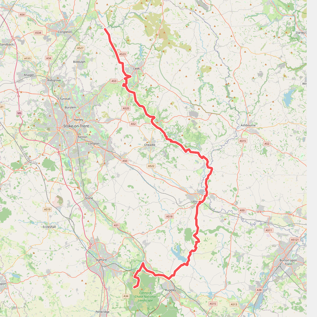 Staffordshire Way (Rushton Spencer - Cannock Chase)