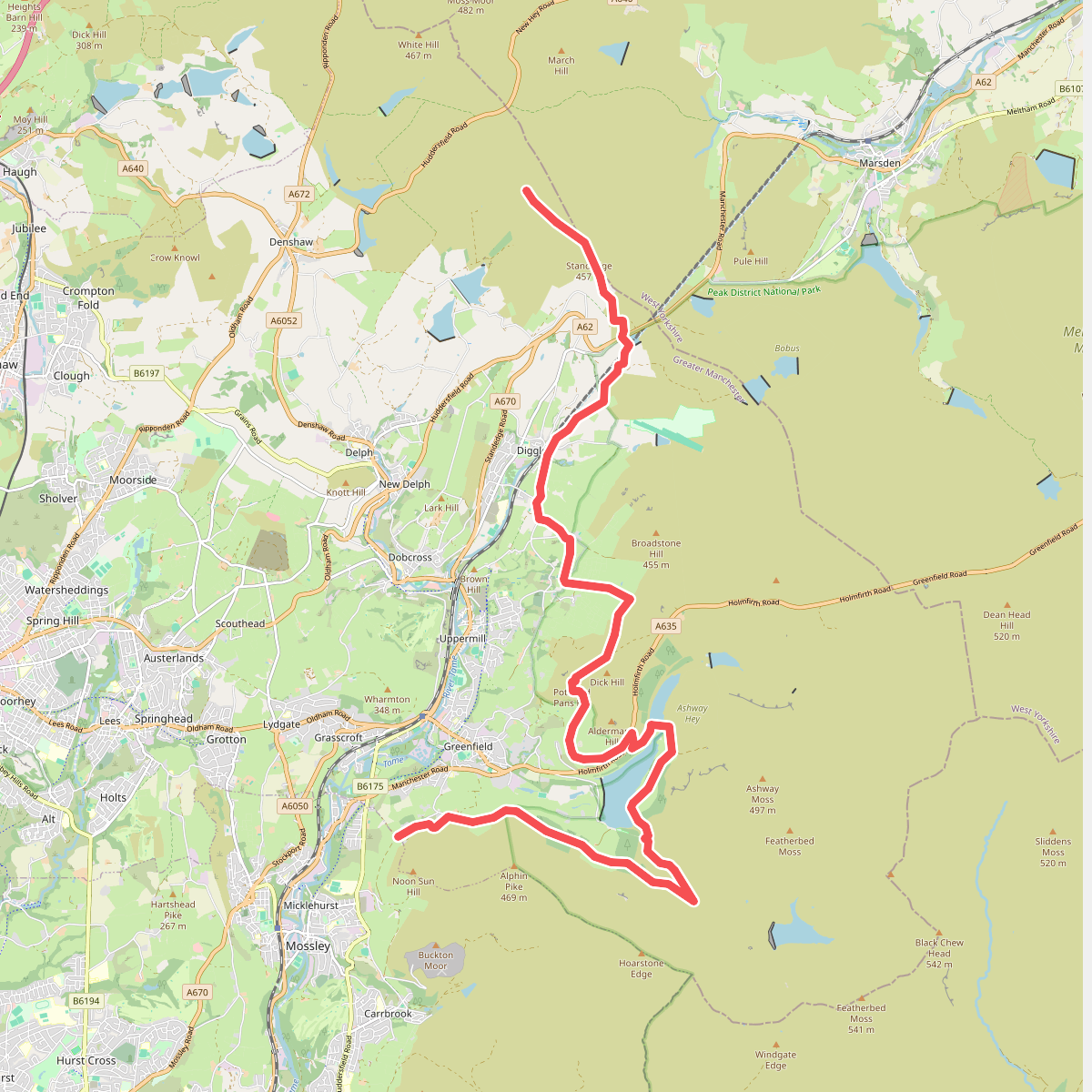 European walking route E2 west, UK, North West England · Deelroute