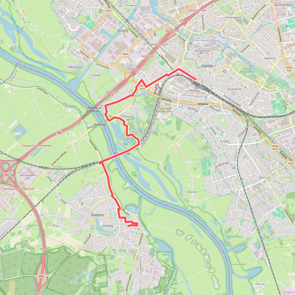 Hattem - Station Zwolle · Westerborkpad etappe 19