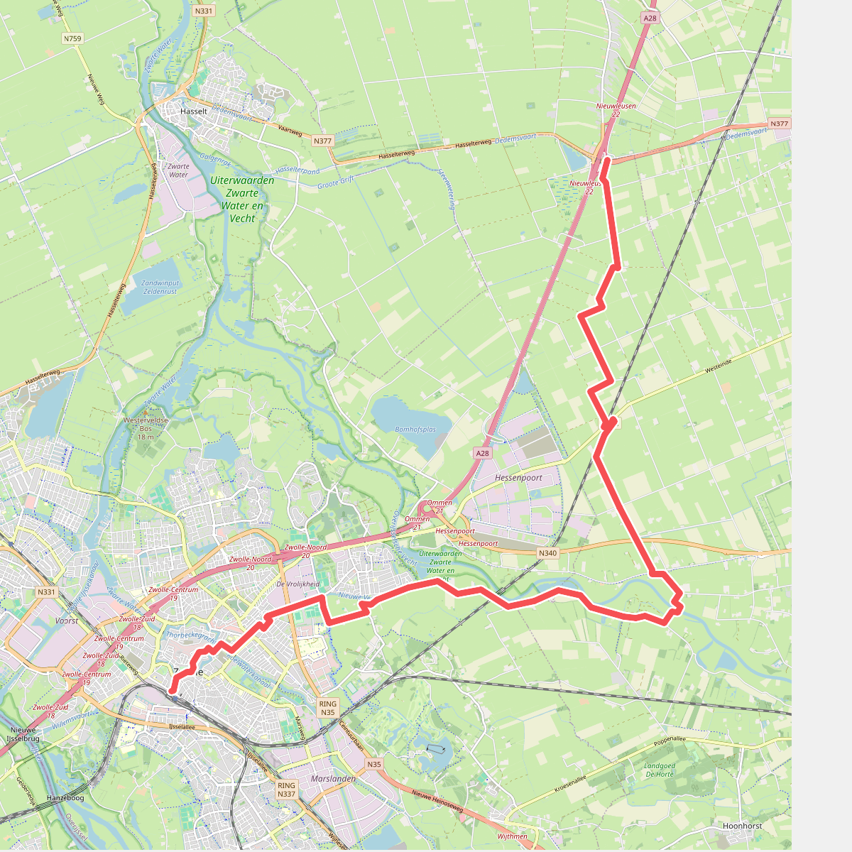 Station Zwolle - Lichtmis · Westerborkpad etappe 20