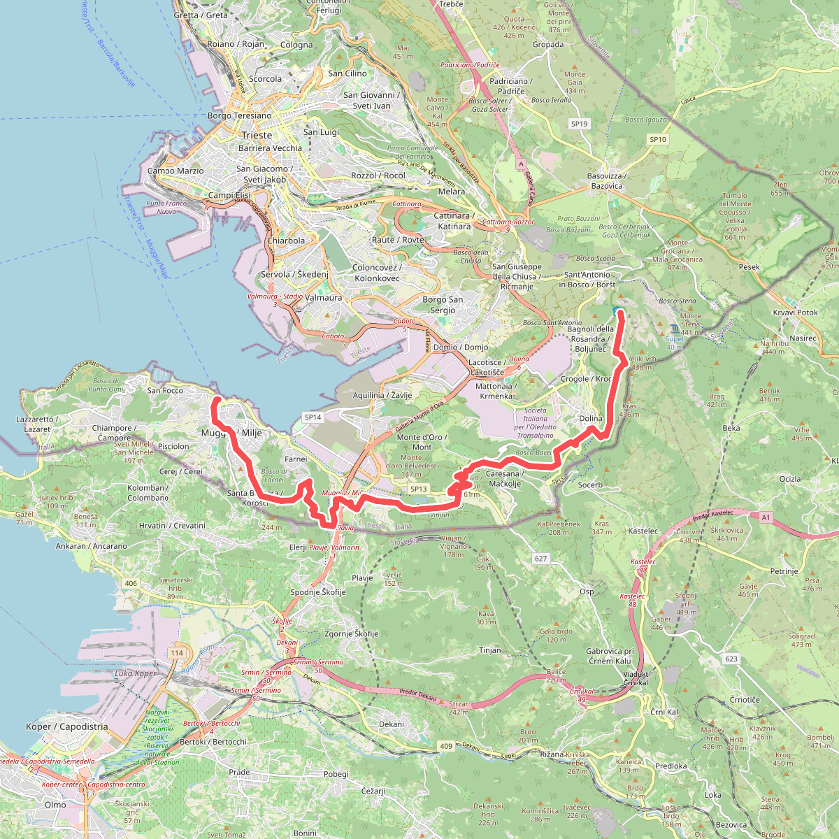 Via Alpina Stage 1: Muggia - Refugio Premuda
