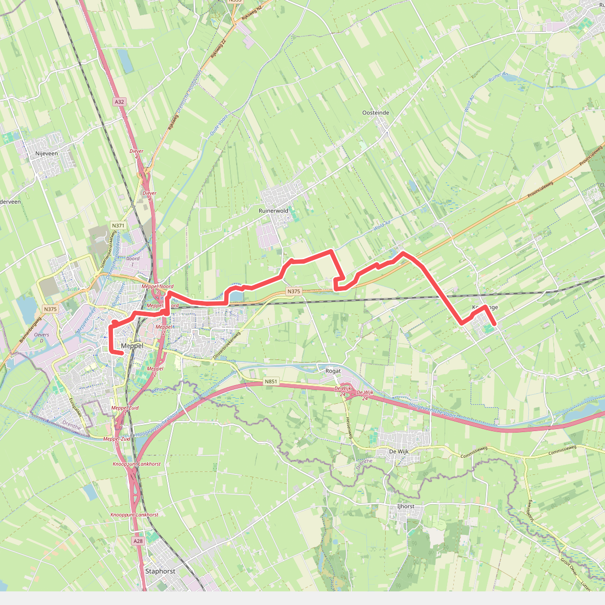 Station Meppel - Koekange · Westerborkpad etappe 23