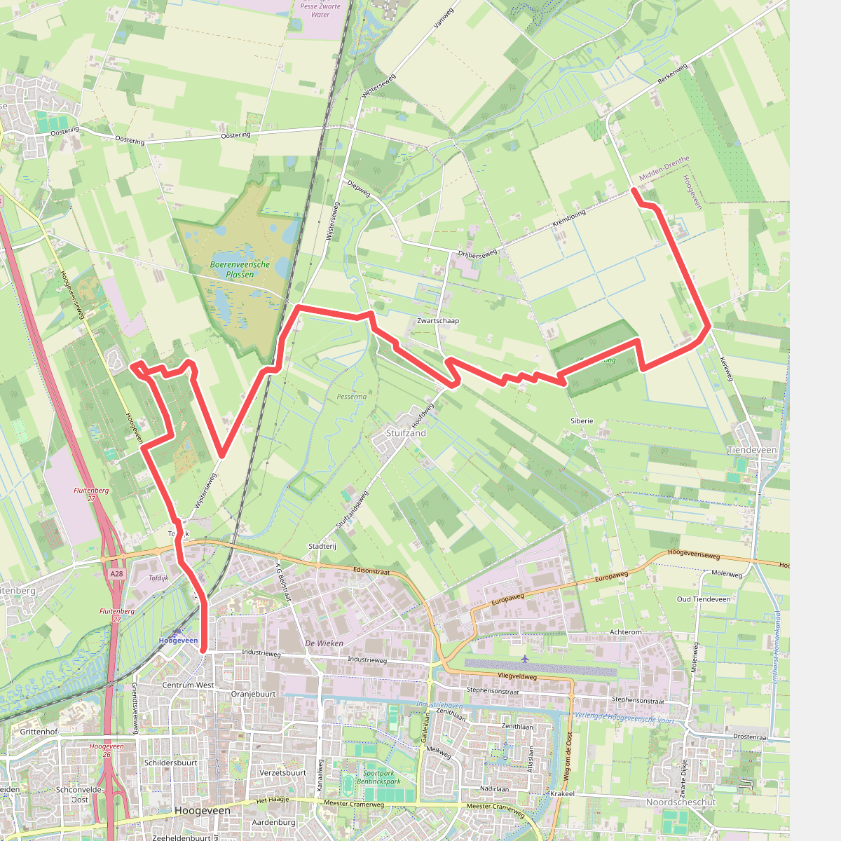 Station Hoogeveen - Kremboong · Westerborkpad etappe 25
