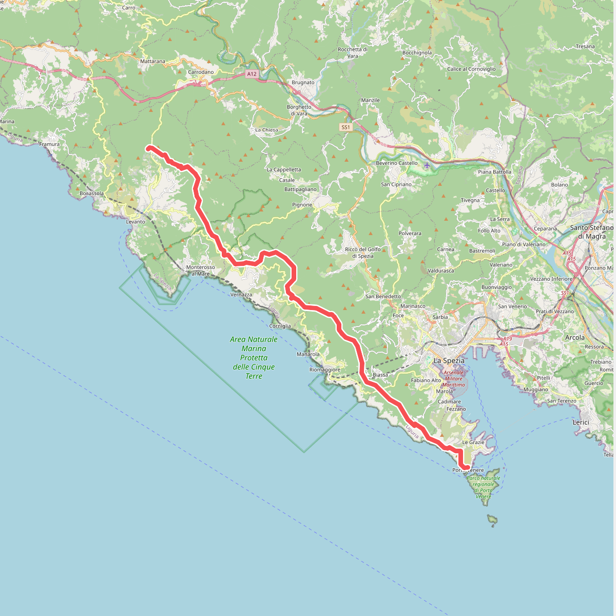 Alta Via delle 5 Terre: Portovenere - Monte Soviore - Foce di Dosso