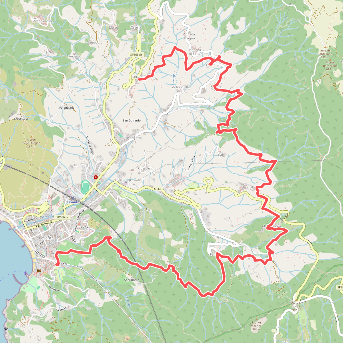 Montale – Pastine – Legnaro – Chiesanova - Fontona - Levanto