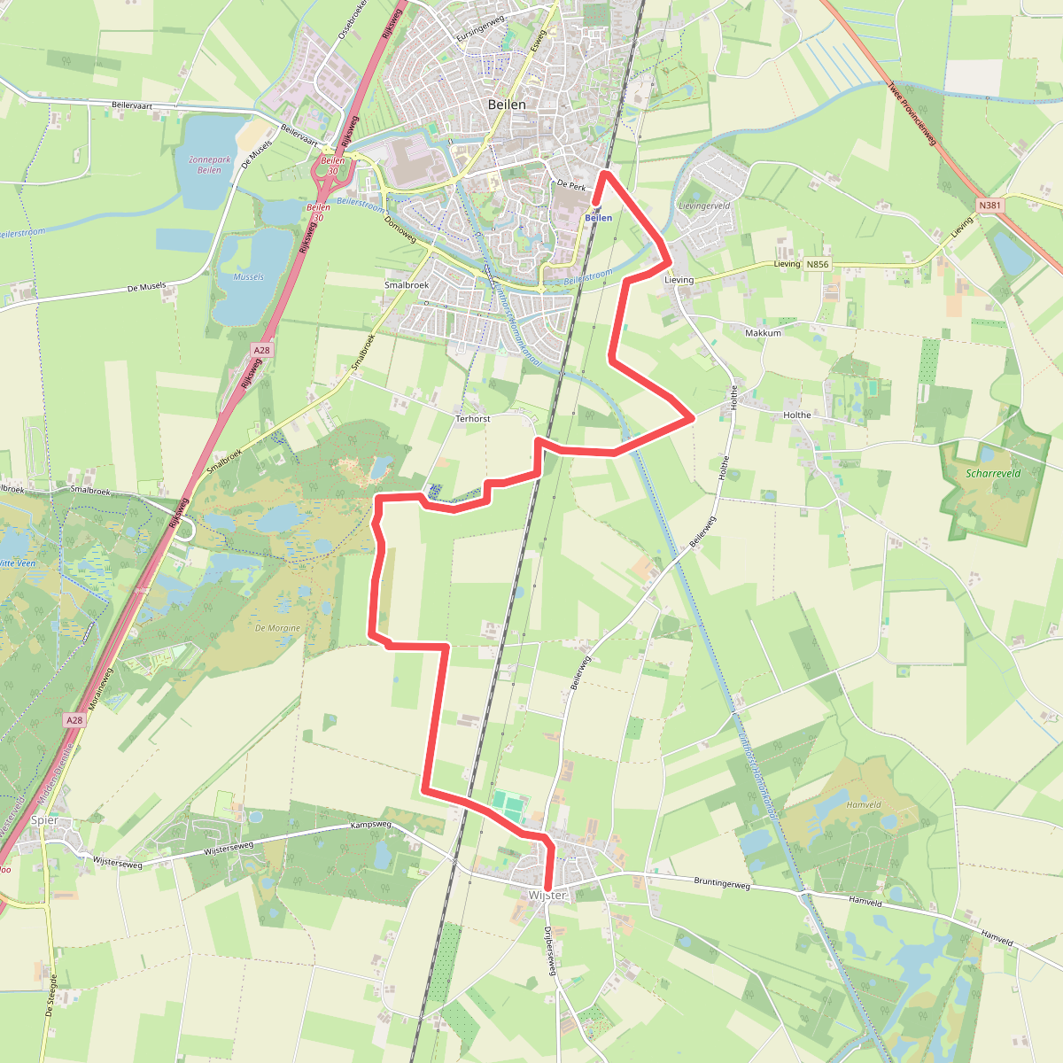 Wijster - Station Beilen · Westerborkpad etappe 27