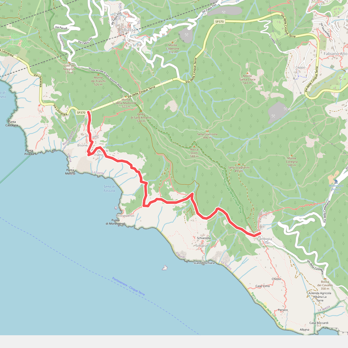 Campiglia - Fossola - S.P. 370 Litoranea