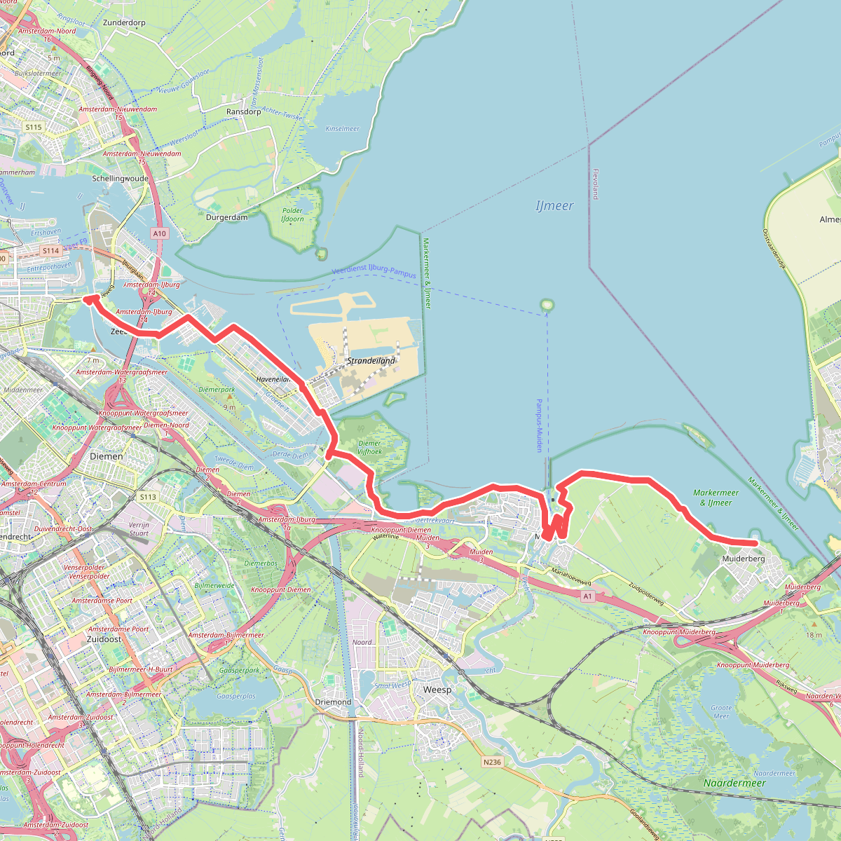 Amsterdam, Flevopark - Muiderberg · Zuiderzeepad etappe 7