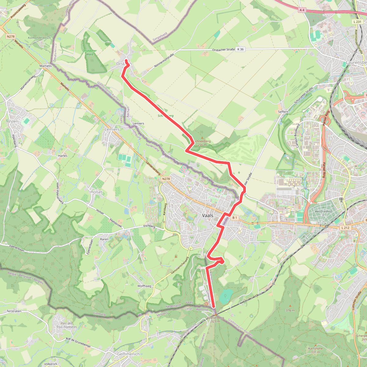 Grensroute Vaals-Orsbach Gr1 Vaals
