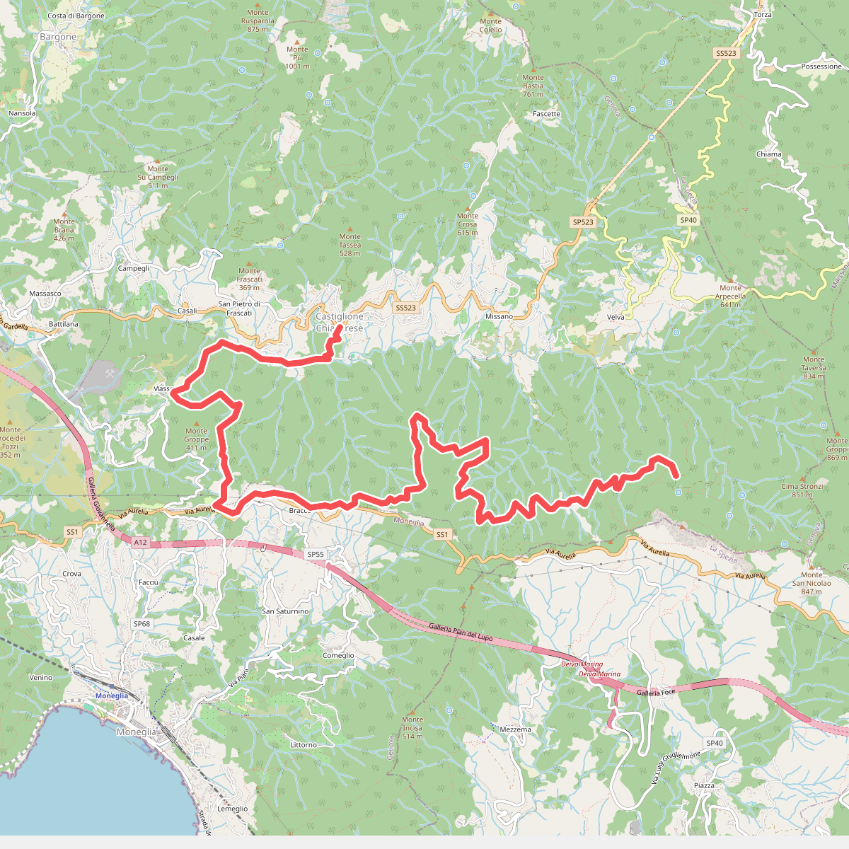 Castiglione Chiavarese - Costa ovest Monte Pietra di Vasca