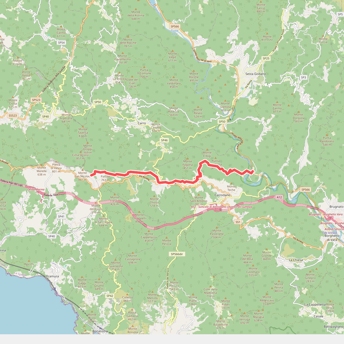 Arsina - Carrodano Superiore - Mattarana - Colle Gruzze - San Nicolao