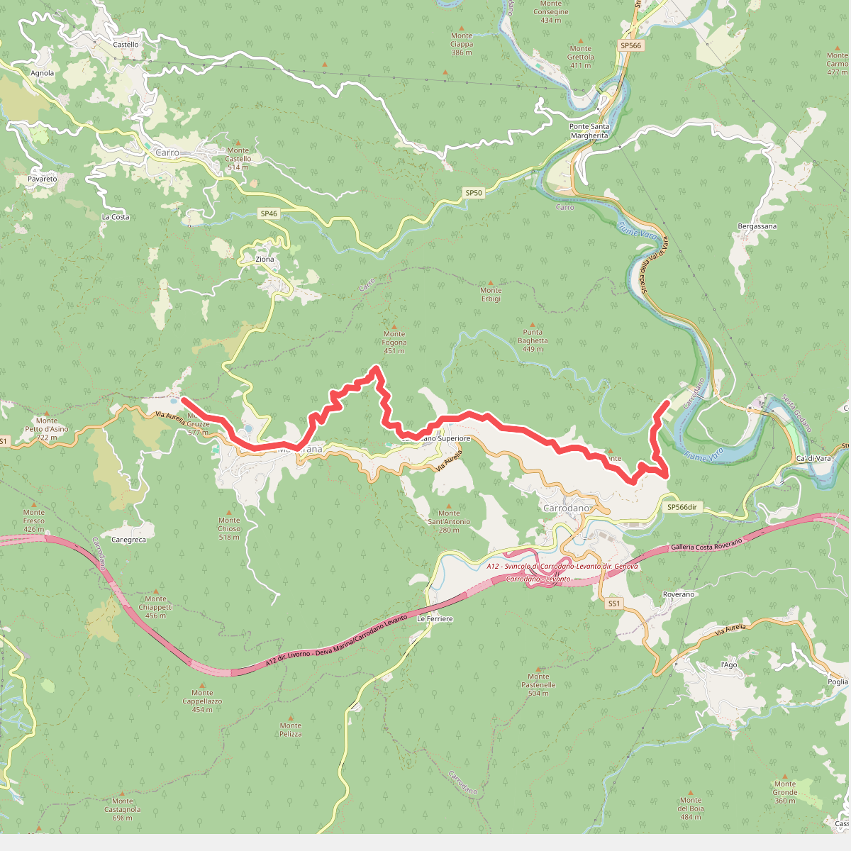Case Arsina - Carrodano Superiore - Casa Fogona - Mattarana - Monte Gruzze