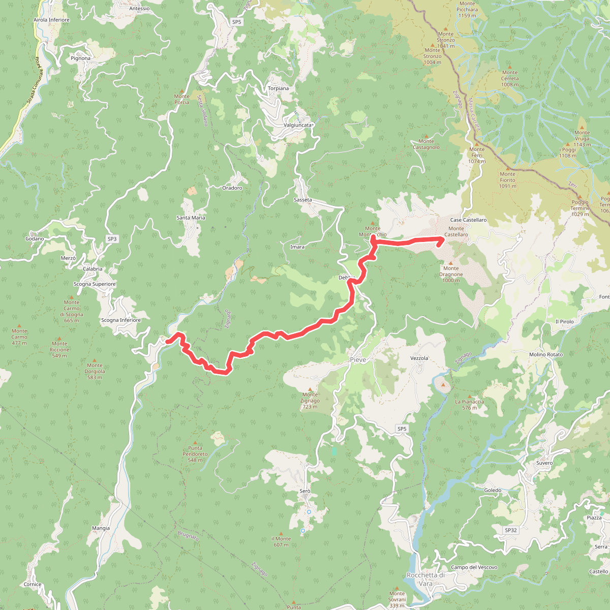 Molino I Boschi - Prainà - Debbio - Vezzanelli (Bivio 141)