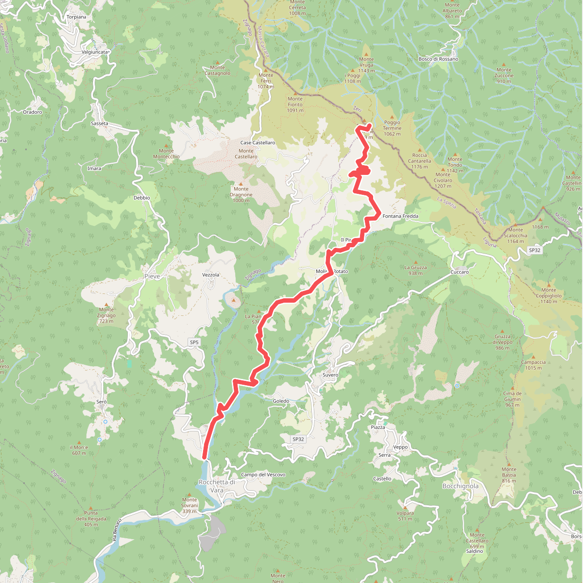 Rocchetta - La Debbia - Molino Rotato - Casa Fontana Fredda - Foce Termine
