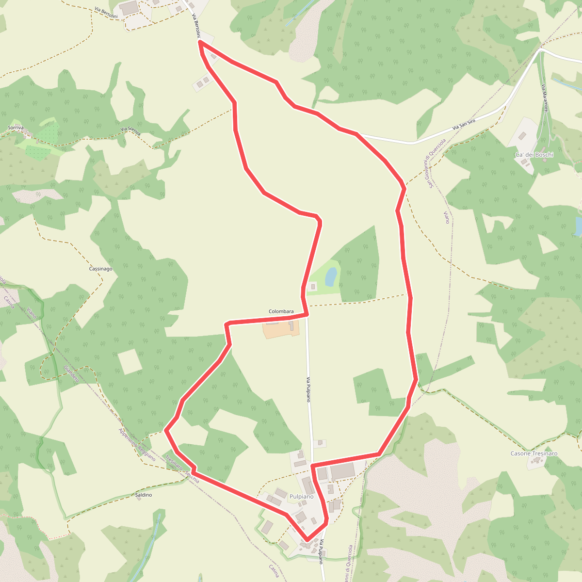 Pulpiano – Colombara – Cà de Pazzi – Pulpiano