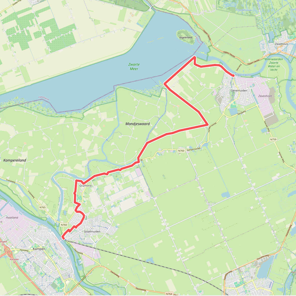 Kampen - Genemuiden · Zuiderzeepad etappe 16