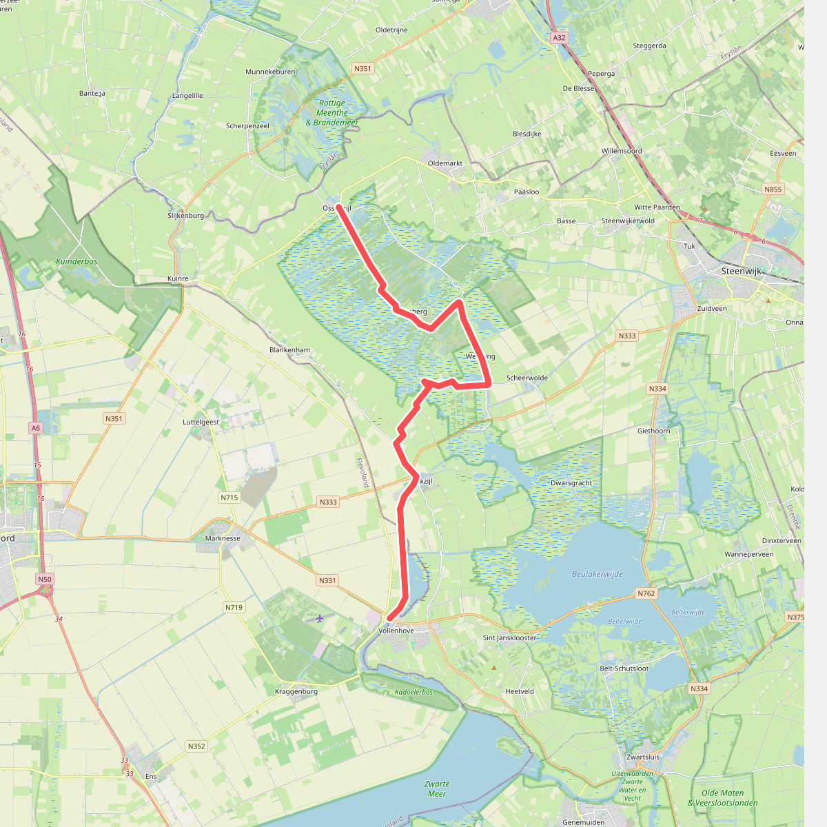 Vollenhove - Ossenzijl · Zuiderzeepad etappe 18