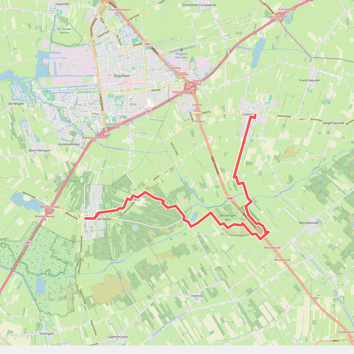 Ureterp - Beetsterzwaag · Friese Woudenpad etappe 7