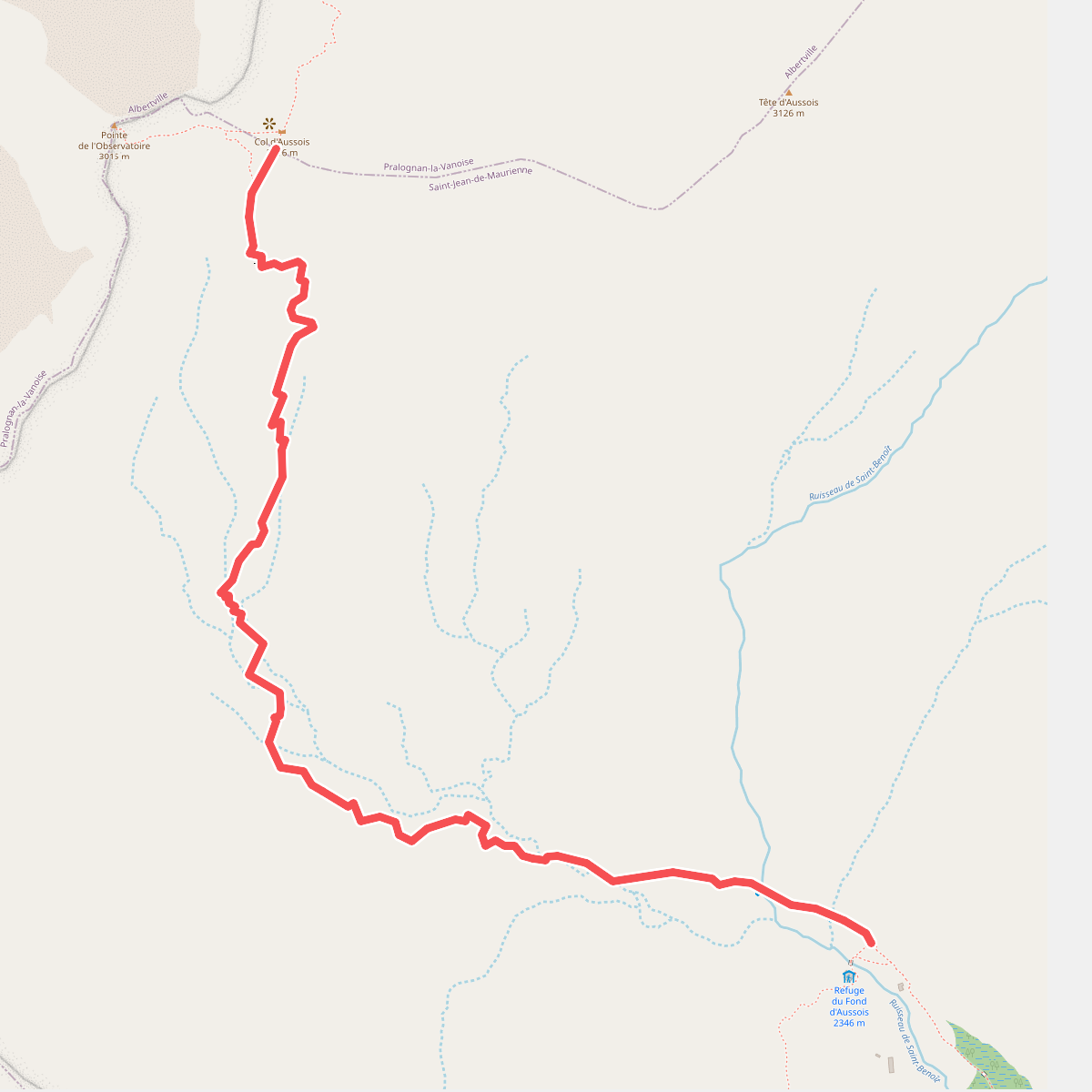 Col d'Aussois · Deelroute