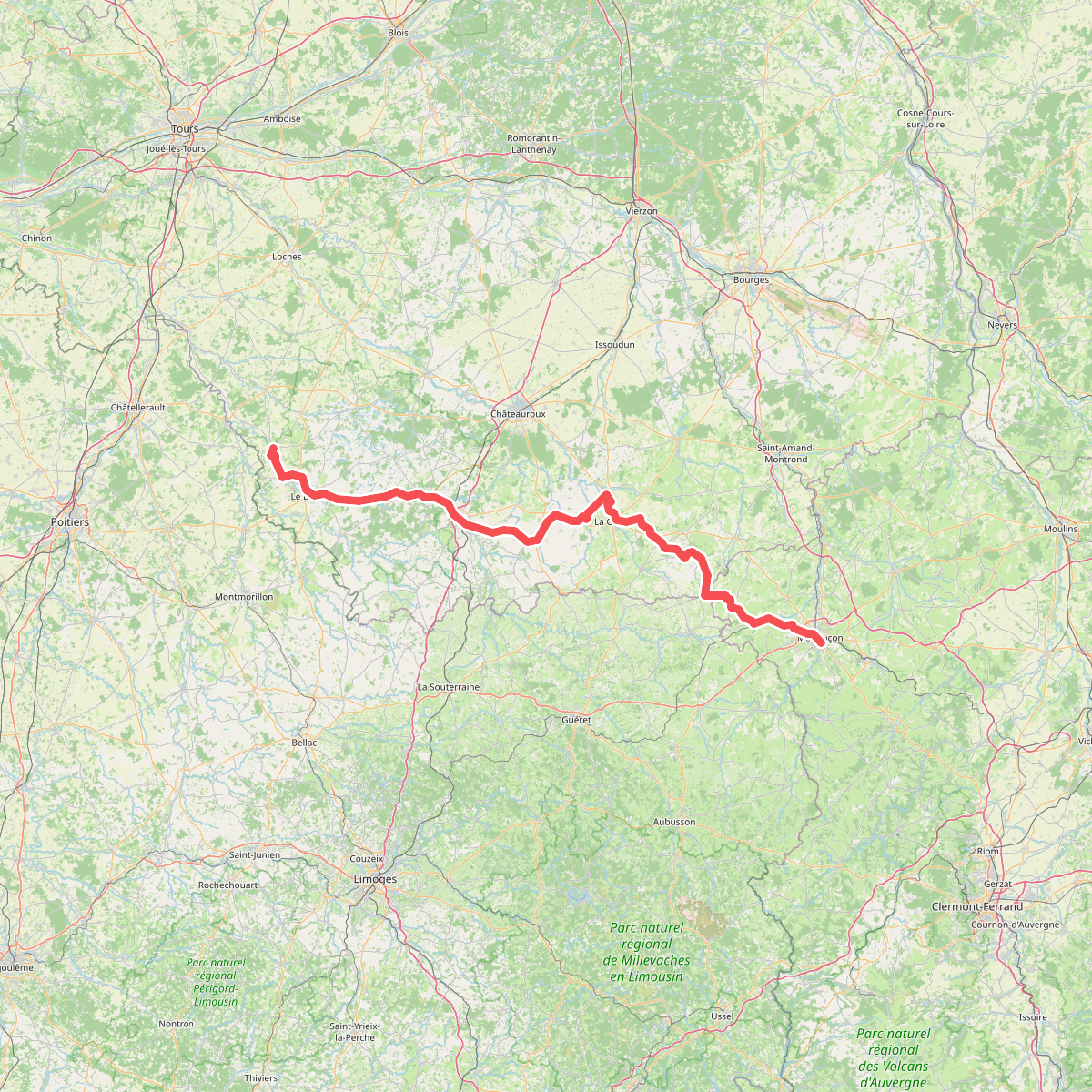 Chemin de Szombathely, Montluçon - Tournon-Saint-Martin