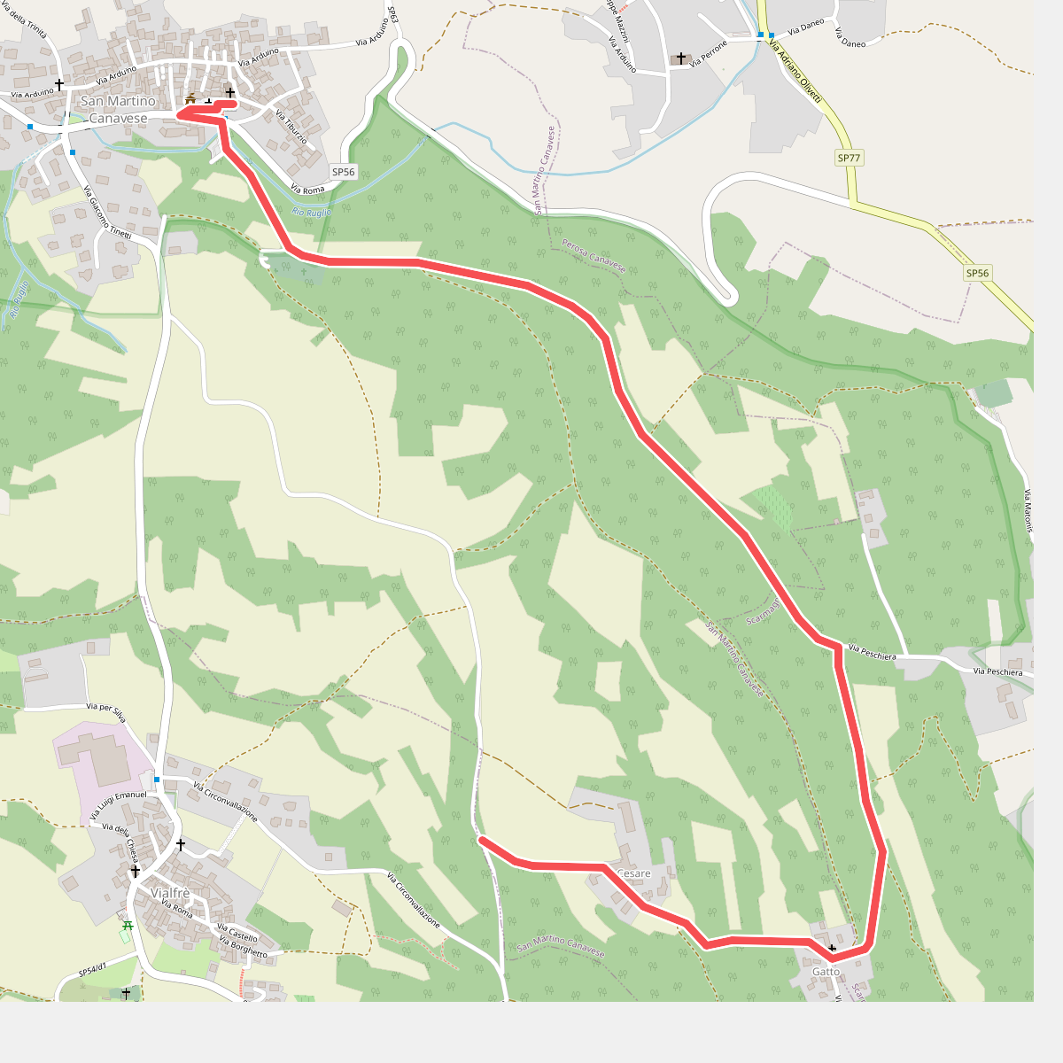 Alta Via dell’Anfiteatro Morenico di Ivrea - Itinerario di Collegamento di San Martino Canavese, Direzione Sud