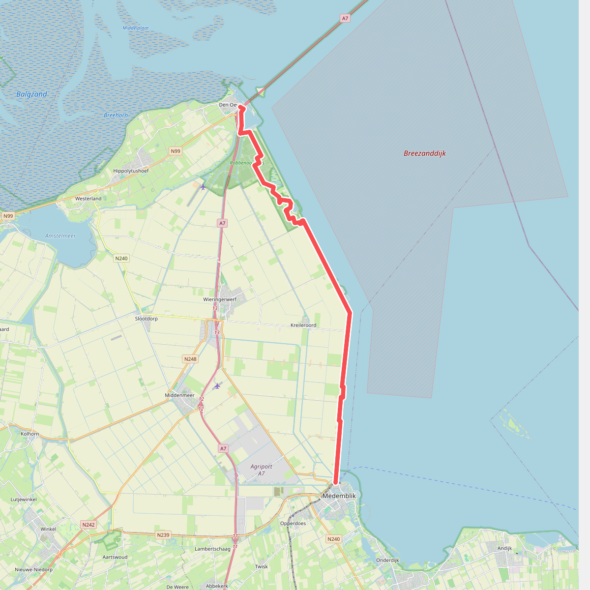 Den Oever - Medemblik · Zuiderzeepad etappe 26