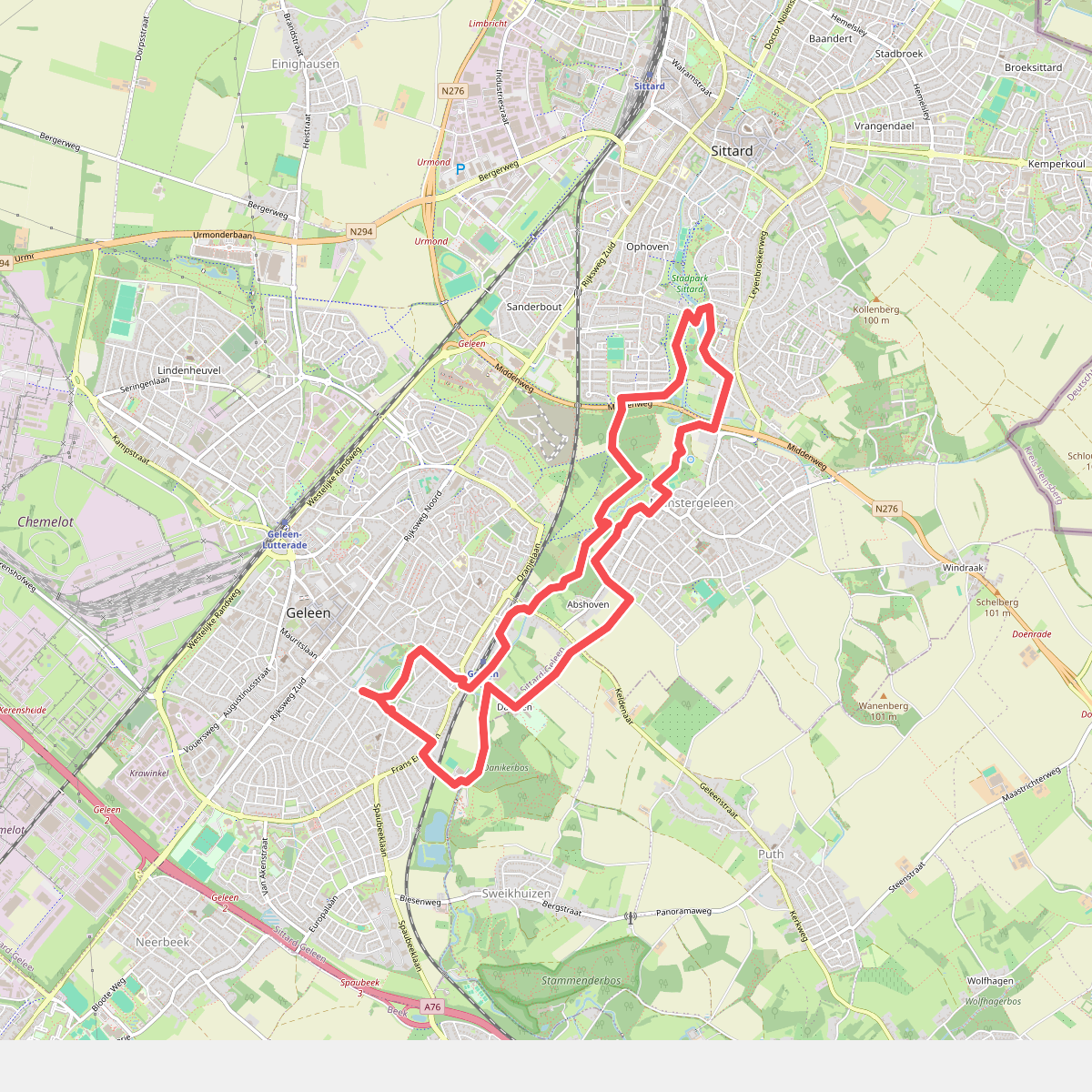 Van Stadspark naar Stadspark Sittard-Geleen SG01