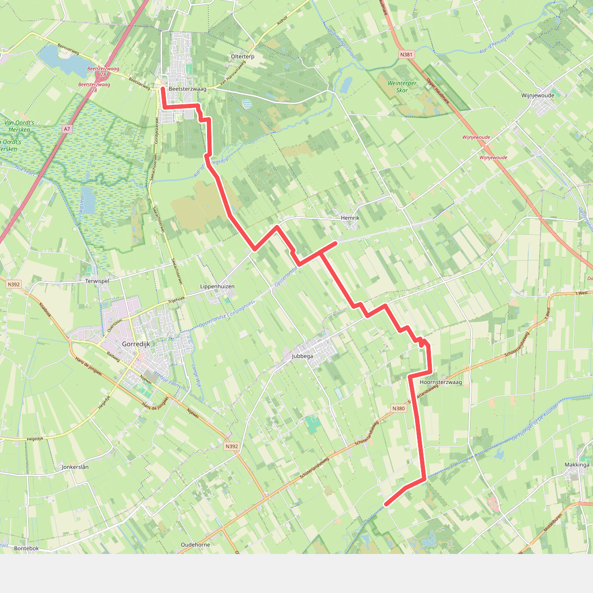 Beetsterzwaag - Sluiszicht · Friese Woudenpad etappe 8