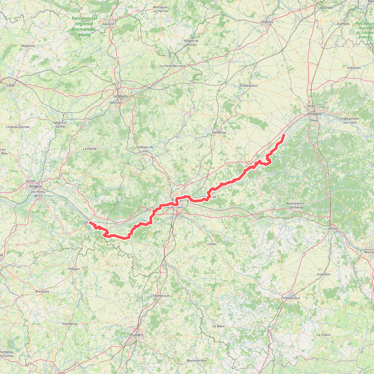 European long distance path E5, France, south variant · Saumur – Beaugency