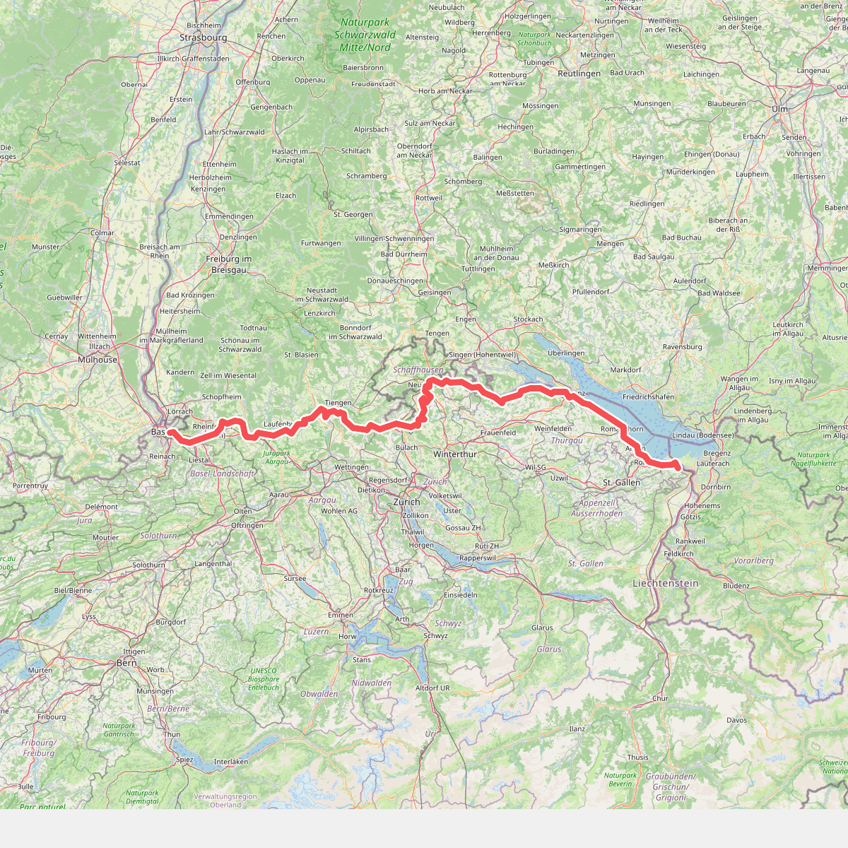 Europäischer Fernwanderweg E5, Schweiz
