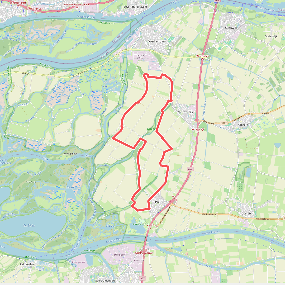 Rondwandeling (Oostwaardpad verboden voor honden) · Biesboschpad etappe 15