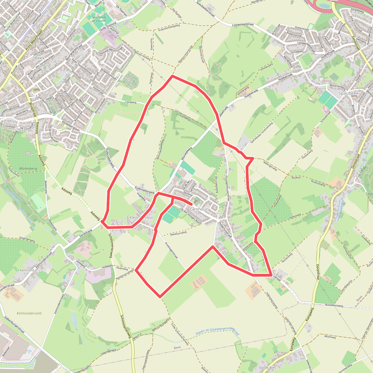 Wandelroute GE05 - Beek - Ommetje Genhout