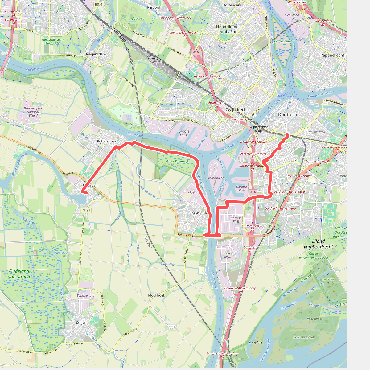 Maasdam - Dordrecht Station · Biesboschpad etappe 4