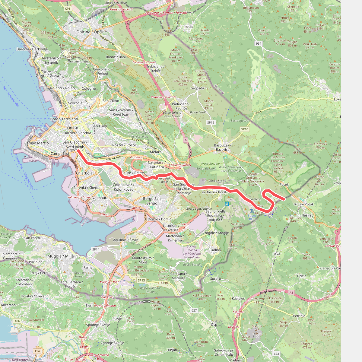 Pista ciclopedonale Giordano Cottur / Kolesarska in sprehajalna pot Giordano Cottur