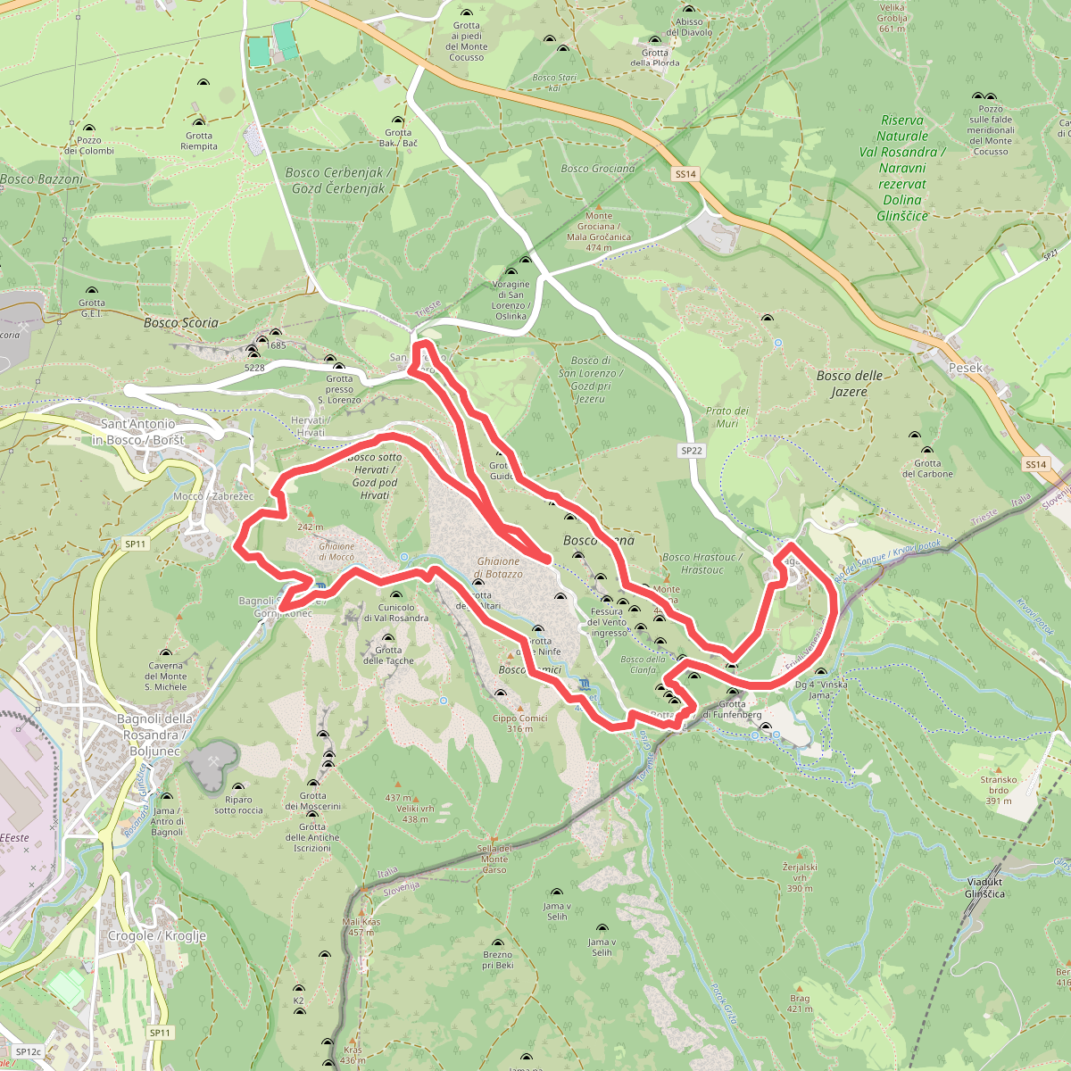 Sentiero di forma circolare de Val Rosandra