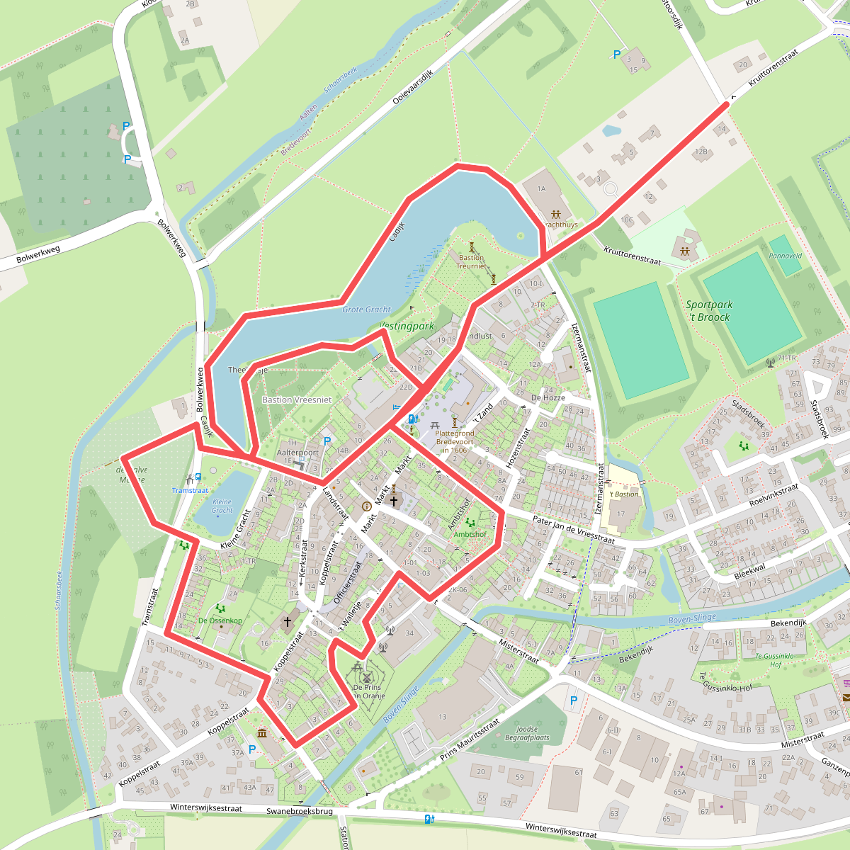 Vestingstadroute Bredevoort