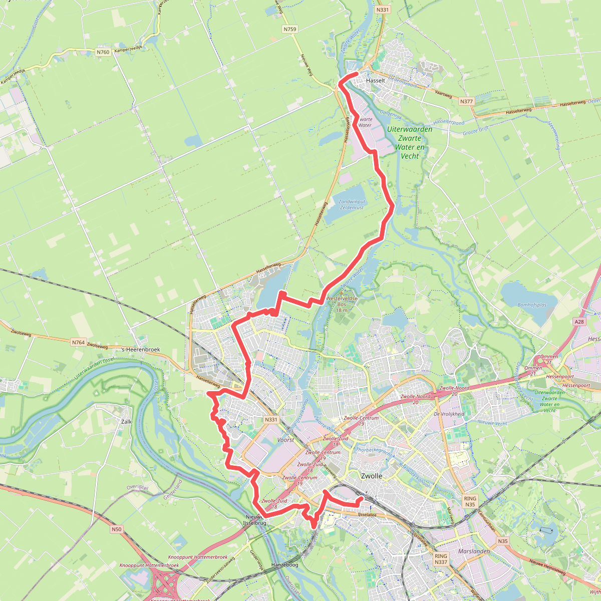 Dagwandeling (Zwolle - Hasselt) · Hanzestedenpad etappe 16