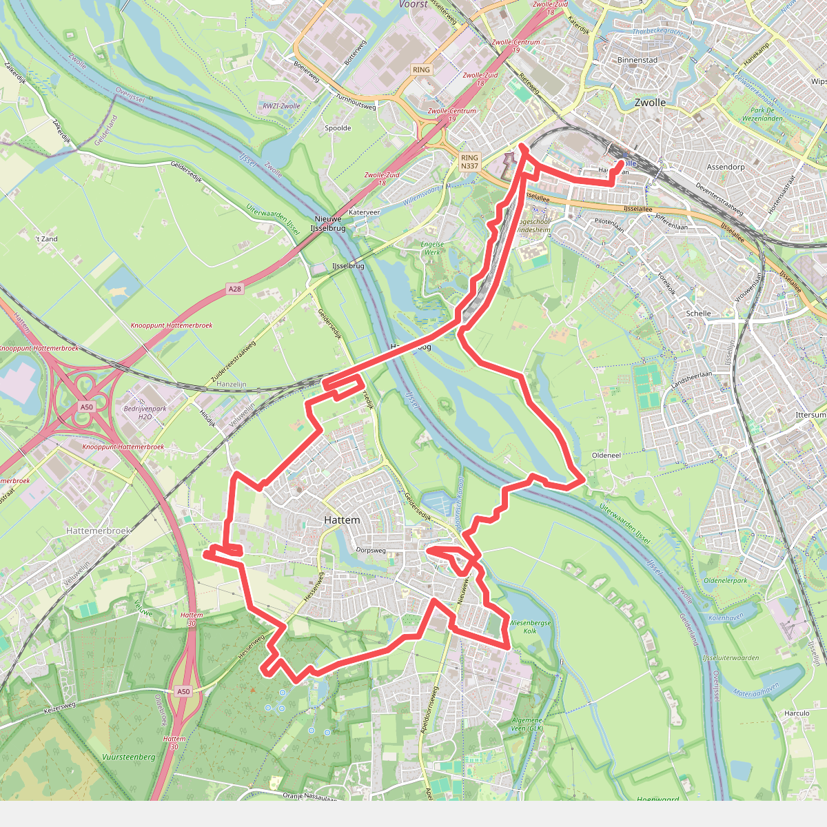 Dagwandeling (Zwolle - Hattem) · Hanzestedenpad etappe 15