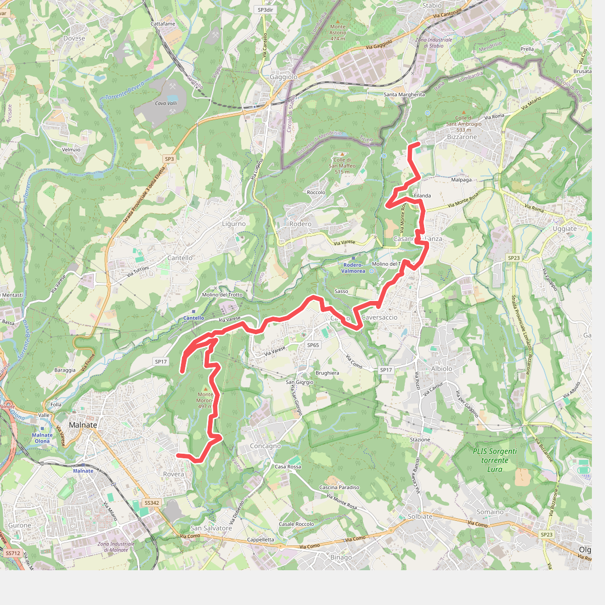 Sentiero cima delle valli