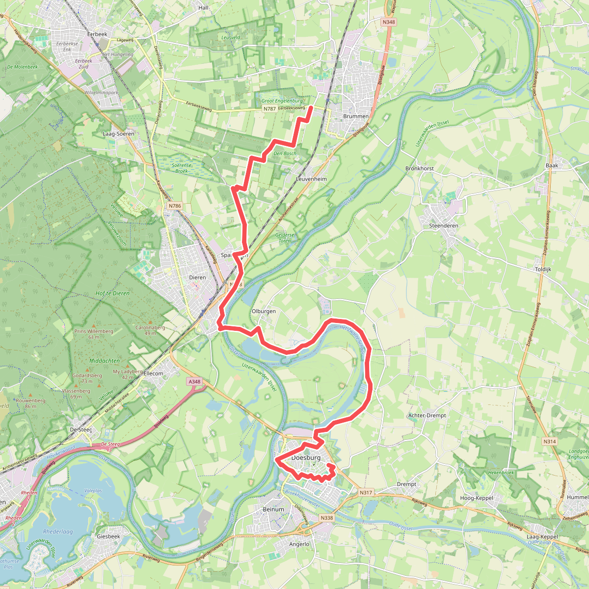 Doesburg - Brummen (station 800m) · Hanzestedenpad etappe 1