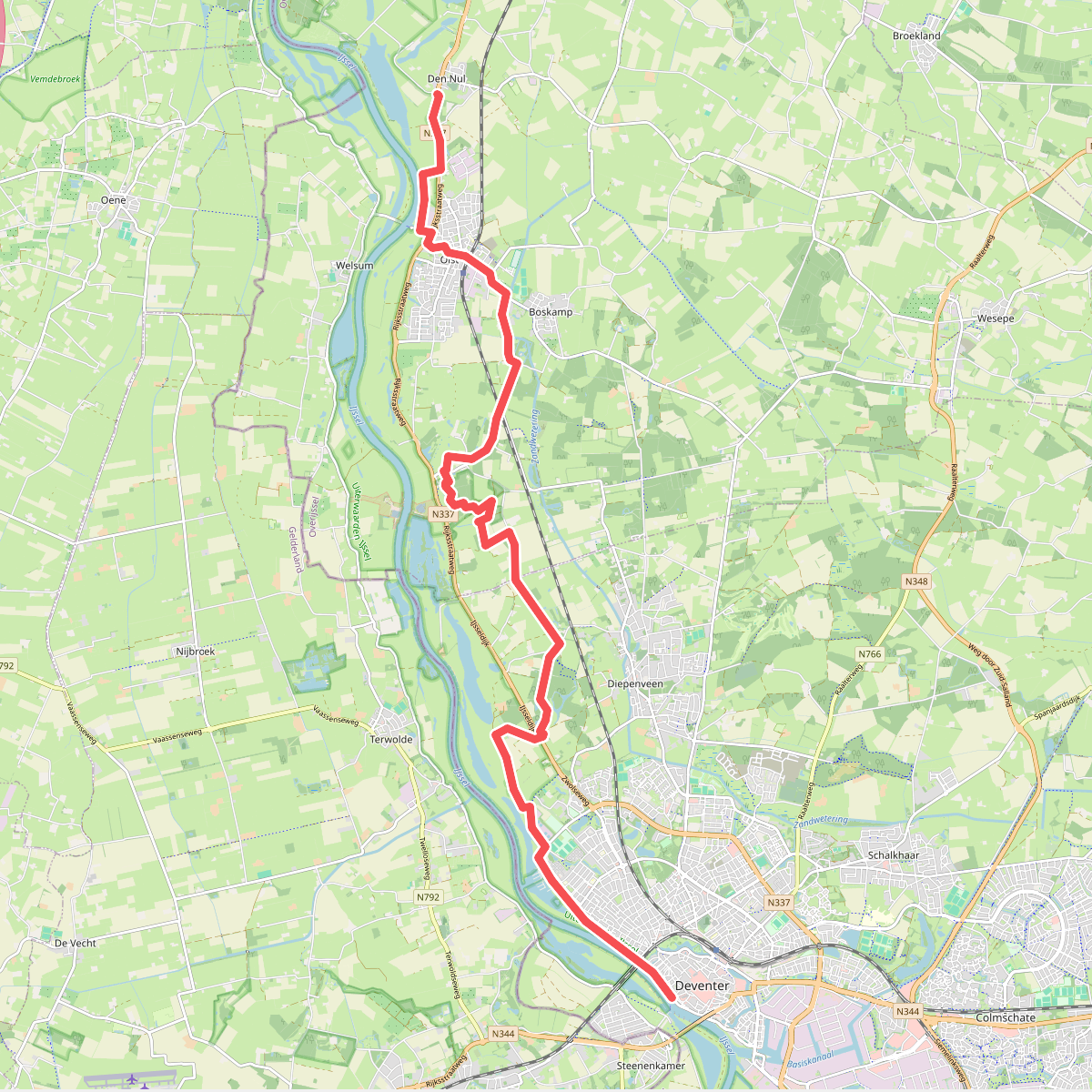 Deventer (station 1km) - Den Nul · Hanzestedenpad etappe 4