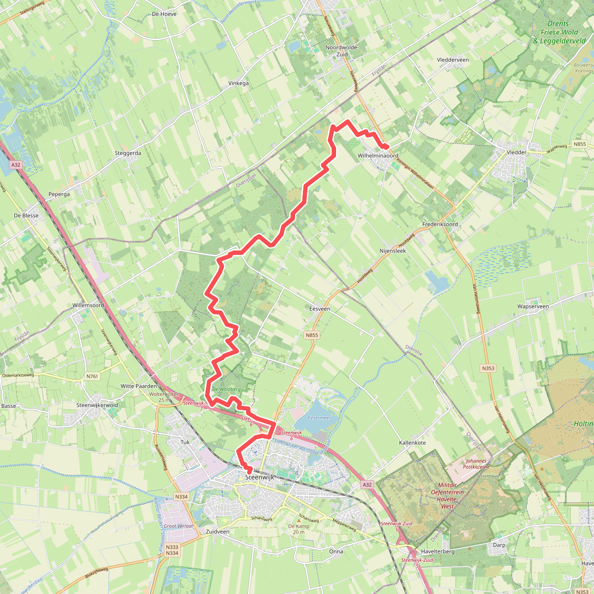 Wilhelminaoord - Steenwijk · Friese Woudenpad etappe 11