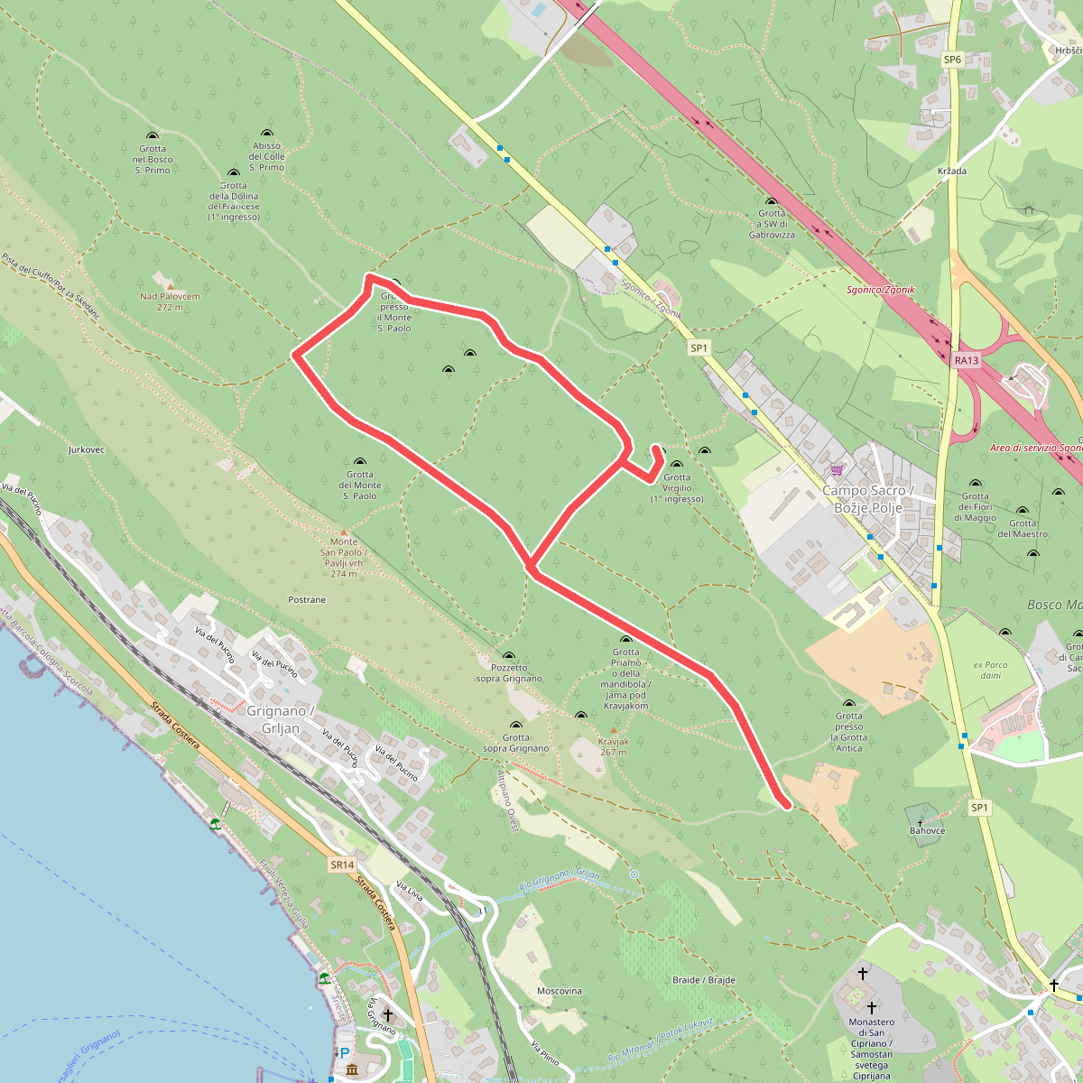 97 - Parco del campo di addestramento militare di Prosecco / Park vojaškega poligona za urjenje na Proseku