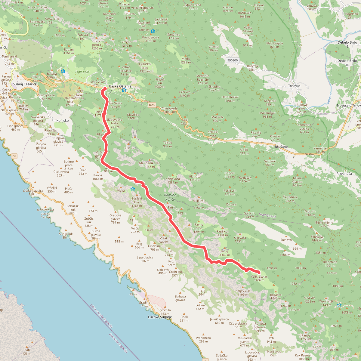 Južni Velebit I - do Šugarske dulibe