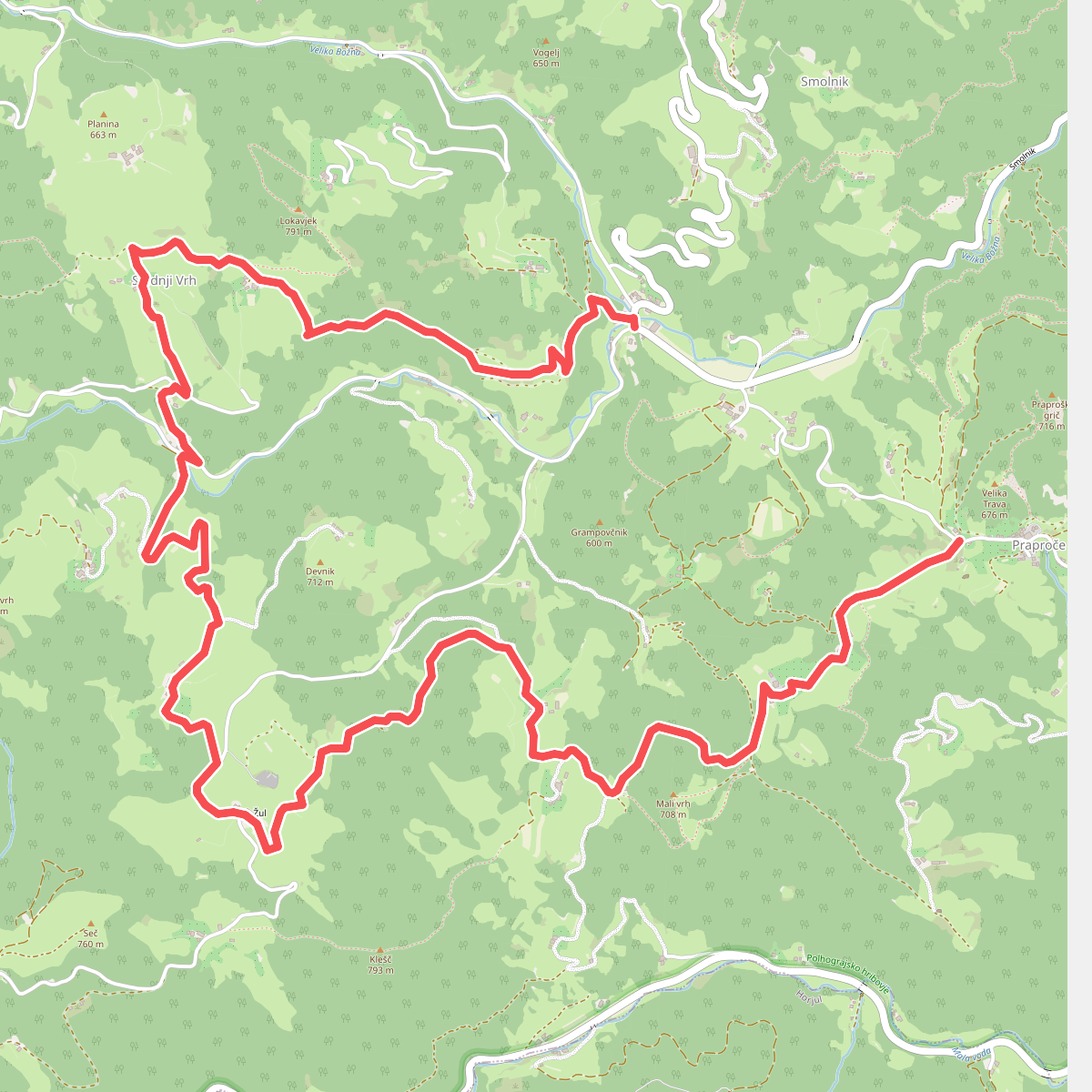 Setnik - Srednji Vrh - Praproče