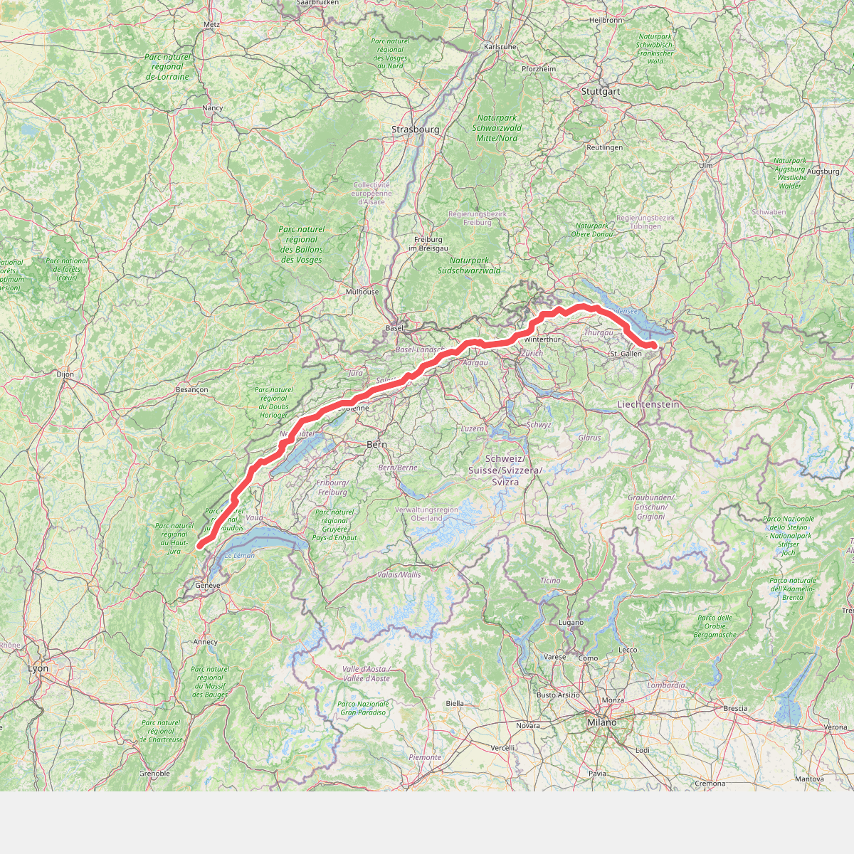 European long distance path E4 - part Switzerland