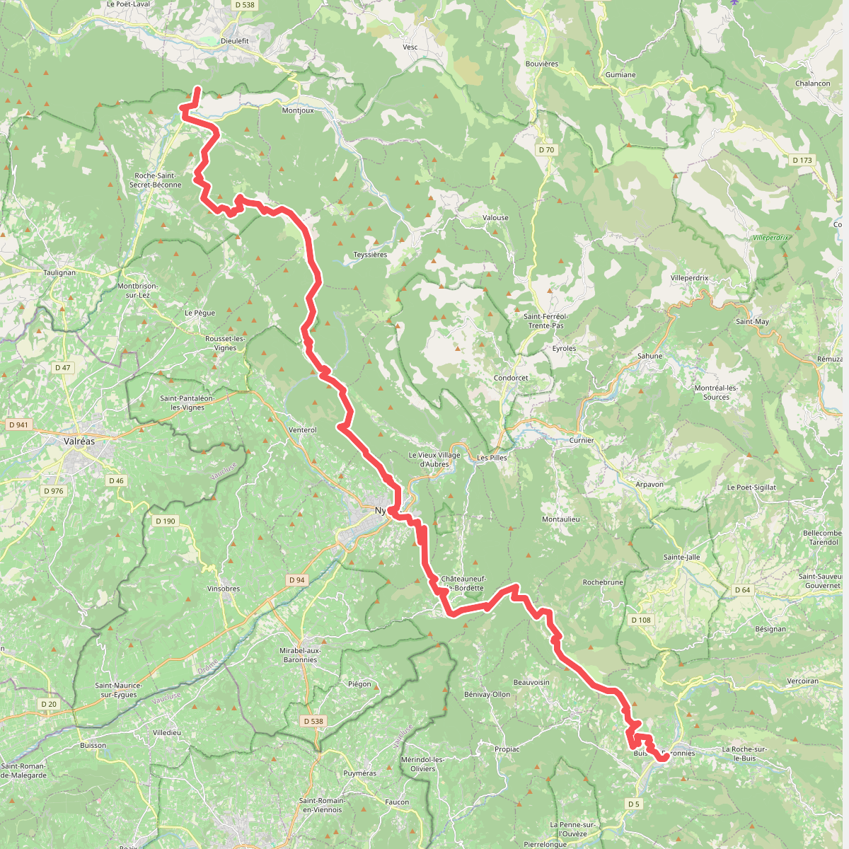 European long distance path E4 · Col de Dieu-Grâce – Buis-les-Baronnies