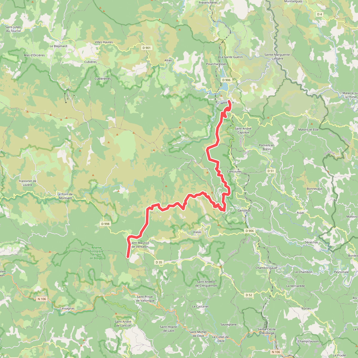 European long distance path E4 · Villefort – Signal de Ventalon