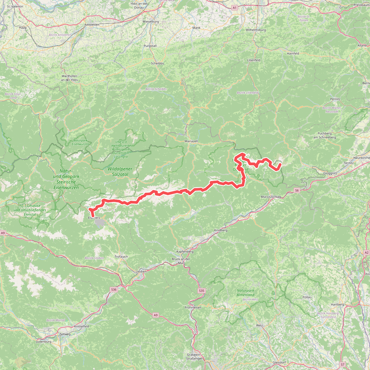 Europäischer Fernwanderweg E4 alpin (Eisenerz - Rax)